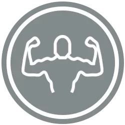 grey muscle man icon